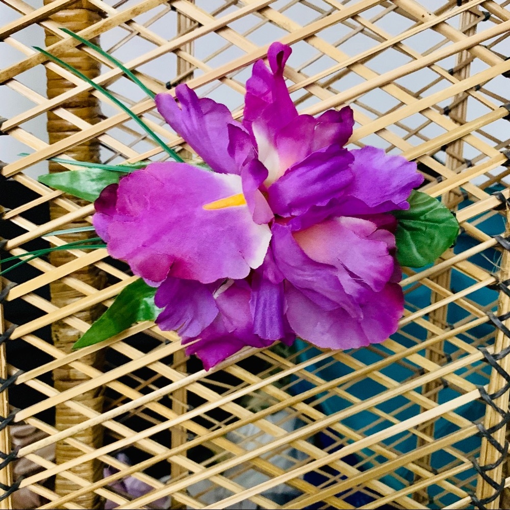 Double Lavender Iris Hair Clip